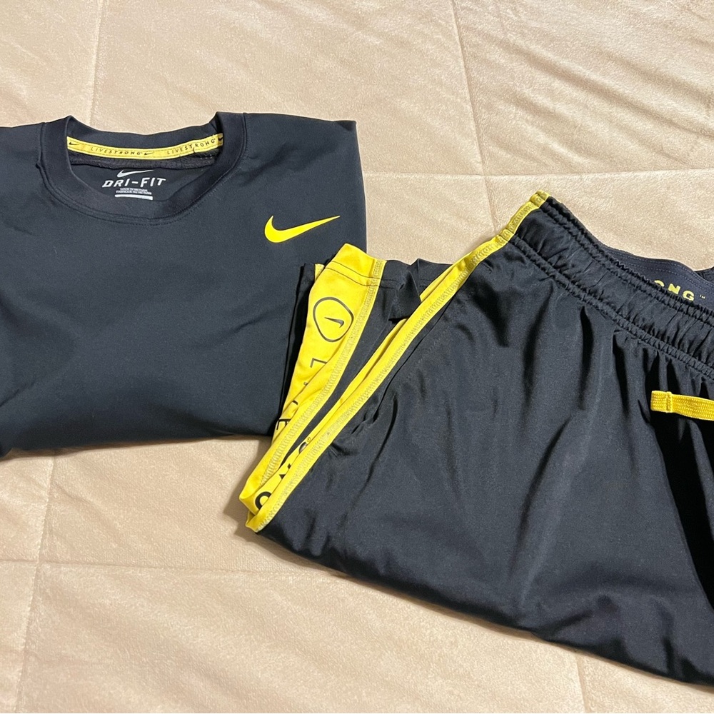 Nike Black and Yellow Sportswear Set